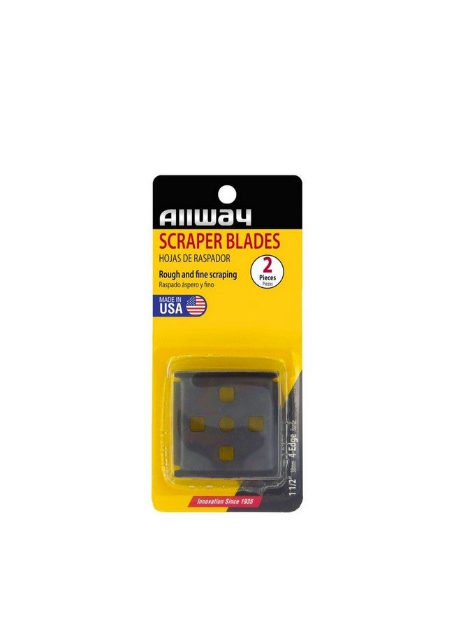 Allway 2-Piece Heavy Duty 4 Edge Wood Scraper Blades Black 1.5 Inch 22B - Image 2